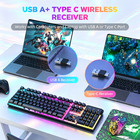 T3 Wireless Rainbow Backlit Gaming Keyboard And Mouse Combo Usb For Pc Laptop