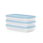 Tupperware Snack Stor Slim Container Set Of 3 Light Blue New
