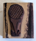 Wood rubber Stamp  tee Off  Golfing
