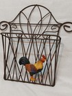 Rustic Farmhouse Chicken Rooster Wall Art Mail Basket Cottagecore Country