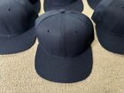 Blank Hat Lot  7  Delong Snapback Cap Wool Navy Blue M-l Usa Customizable Vtg