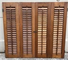 29 1 4  Tall X 32  Wide Wood Interior Louver Plantation Window Shutters Vtg