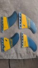 Futures Stretch Surfboard Fins Quad Set Blue yellow Honeycomb