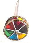 Vintage Stained Glass Double Wheel Hand Crafted Kaleidoscope 10 5  Long