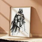 Darth Vader Star Wars Ink Drawing Print Sketch 8  X 10  Print Wall Art