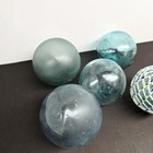 Japanese Glass Fishing Floats 3  Lot-5 Round Net Buoy Balls Authentic Vtg Usa 