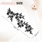 4pcs Long Patch Flower Vine With Leaf  10  X 4  Iron On Patch Applique  Black