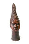 Vintage Benin Bronze Head Of Queen Idia Sculpture African Art Nigeria