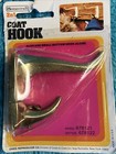 Nos Vintage 70s Mcm Homecraft Solid Cast Metal Brass 2 In 1 Coat Hook