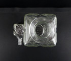 Vtg Liquor Decanter - Square Bottle W  Square Stopper - Diamond Crystal Pattern
