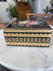Vintage Hinged Floral Tin Box