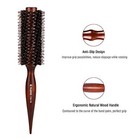 2 2    Round Boar Bristle Hair Brush     Wooden Handle Professional Styling Comb