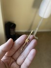 Vintage Avon Gold Tone Floral Bar Brooch Pin Clear Rhinestones Signed