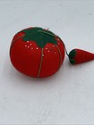 Vintage Sewing Tomato Pin Cushion With Strawberry Emery Cushion