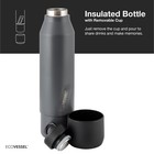 Ecovessel Stainless Steel Bottle With Removable Cup  Vacuum 25 Ounces  Gray