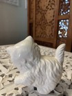 Vintage White Ceramic Fluffy Kitten Figure Kitty Cat Figurine Cute