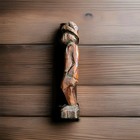 Vintage American Hand Carved Wooden Man W  Hands In Pockets 10  Figurine Statue