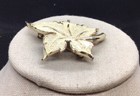 Vintage Emmons Emj Gold Tone Costume Enameled Leaf Pin F582