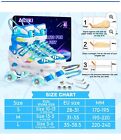 Large-size Roller Skates For Kids Girls Boys Adjustable Kids Roller Skates    blue
