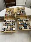 Vtg Singer Home Chest Sewing Notions Fold Out Box W  Thread Lot 48pc 1980s