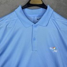 Nike Bay Hill Shirt Mens Medium Blue Polo Golf Club Pga Tour Victory Performance