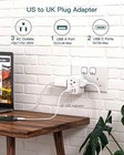 Addtam Us To Uk Ireland Travel Plug Adapter  Type G Power Plug Adapter With 3 Ou