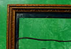 Antique thin ornate Wood Picture Frame bronzetone glass victorian vtg detailed