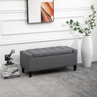 Homcom Storage Ottoman  Linen Upholstered Storage Bench With Lift Top New Grey