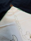 Vintage 1940s Hand Tinted Embroidered Laundry Bag sunbonnet Sue Friends At Fence
