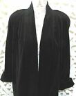 Vintage Black Velvet Evening Cape Style Coat Open Front Goth Medium M
