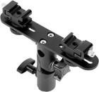 Double Flash Bracket Hot Shoe Speedlight Stand Umbrella Holder 1 4  To 3 8  