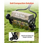 Uimoso 18-inch Manual Push Lawn Aerator With Spikes  Handle  And 4 Wheels