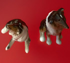 Miniature Bone China Collie Dog Figurines Vintage 1960 s Japan Set Of 2