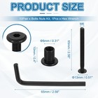 10pack M6x65mm Hex Chicago Screws 8x10mm Binding Posts Socket Cap Bolt Nut Black