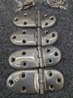 Vintage Ice Box Hardware 4 Offset Hinges 2 Latches With Strike Plates   Screws 