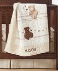 Pottery Barn Kids   Baby Teddy Bear Toddler Quilt W appliqu  s - Soft   Lovable  