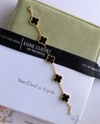 Vc   Arpels Vintage Alhambra Bracelet 18k Yellow Gold Clover Onyx