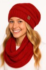 C c 2pc Women Winter Warm Thick Oversized Cable Knit Slouchy Beanie   Scarf Set
