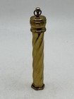 Vintage Brass Sewing Needle Case Pendant Tube With Screw Cap And Jump Ring