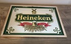 Vtg Heineken Mirrored Beer Sign Framed 19x14 Amsterdam Rotterdam Dutch Brewery