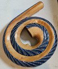 Handcrafted Spiral Didgeridoo Wooden Travel Didge Blue Dot Painted