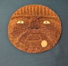 Alaskan Inuit Spirit Mask 6  X 6  Carved Fossilized Whale Vertebrae Vintage