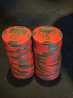 Lot Of 50 1980s John Ascuaga   s Nugget  5 Brass Insert Casino Chip  Obs Sparks Nv