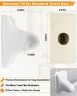 2 Pcs White Ceramic   Porcelain Towel Bar Brackets - Vintage Retro Towel Rack
