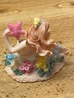 Yellow Mermaid Figurine Poly Resin Glitter Fish Tank Aquarium Decor 3 