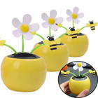 Solar Powered Automatic Swinging Sunflower Dancing Animated Flower Toy Car Inter