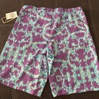 Black Gold Purple Baroque Print Swim Trunks