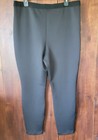 Nine West Women Xl Compression Leggings Black Front Ankle Slit Skinny Stretch    