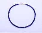 6mm Natural Blue Lapis Lazuli Round Beaded Modern Minimalist Gemstone Necklace
