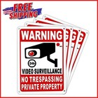 4 Pack Aluminum Security Camera Surveillance Warning Signs Outdoor Propert